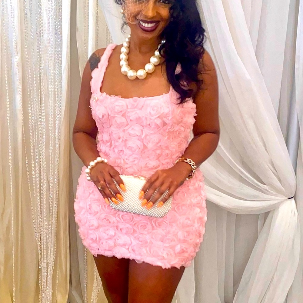 Elegant Pink Floral Dress